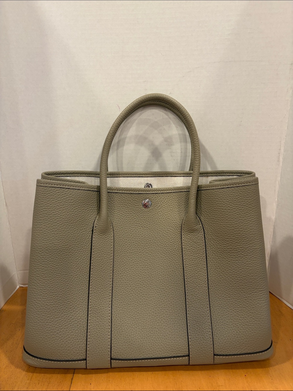 Classic Structured Tote Bag in Tan Sage New Chic style